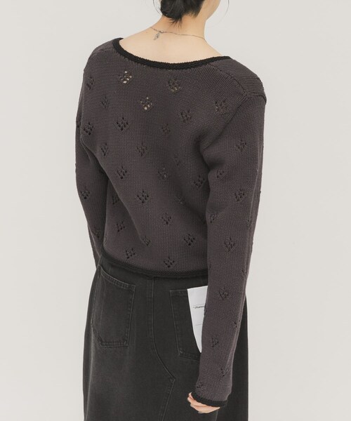 KBF（ケイビーエフ）の「アイレットコンパクトカーディガン（カーディガン/ボレロ・レディース・IVORY/CHARCOAL・One）」の21枚目の写真