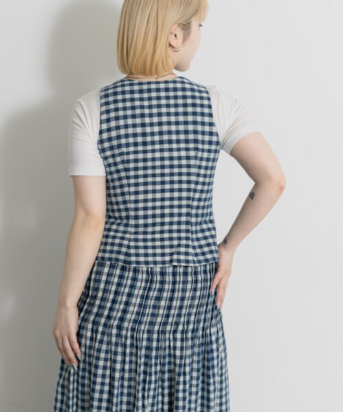 THE GOODLAND MARKET（ザグッドランドマーケット）の「PALIT　Neptune Tank Top Gingham（タンクトップ・レディース・CHECK・Free）」の6枚目の写真