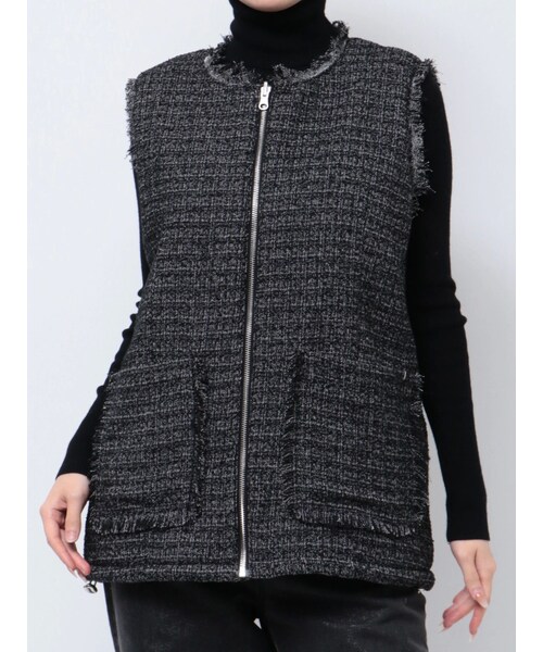 CALNAMUR（カルナムール）の「REVERSIBLE FUR VEST/リバーシブルファーベスト（ベスト・レディース・アイボリー/グレー/ブラック/グリーン・F）」の7枚目の写真
