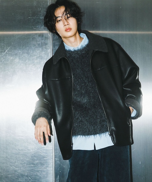 SENSE OF PLACE by URBAN RESEARCH（センスオブプレイスバイアーバンリサーチ）の「アソートボアブルゾン（ブルゾン・メンズ・BLK×CHA/BLK×BLK/GRY×KHK・M/L）」の2枚目の写真