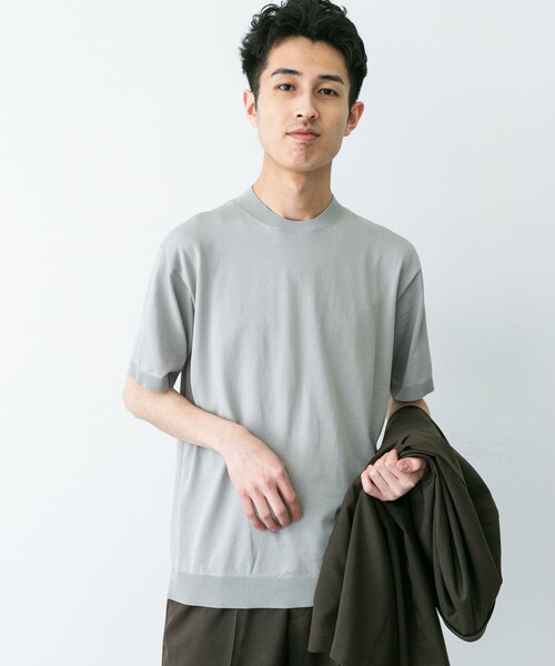 URBAN RESEARCH DOORS(アーバンリサーチドアーズ)の「LIFE STYLE TAILOR ハイゲージクルーネック半袖ニット(シャツ/ブラウス・メンズ・IVORY/NAVY/GREEN/BLUE GRAY・M/L)」の20枚目の写真