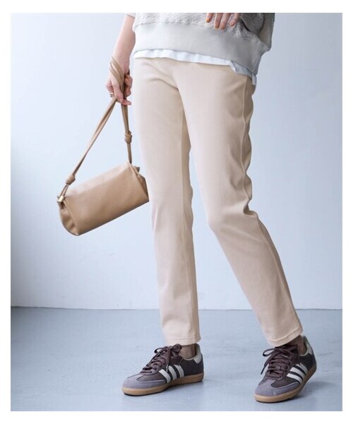 nissen（ニッセン）の「＜大きいサイズ＞軽ふわニットツイルスキニーパンツ（スウェットパンツ・レディース・アイボリー/ベージュ/グレー(デニム)/ブルー(デニム)/黒・L/LL/3L/4L/5L/6L/8L/10L）」の10枚目の写真