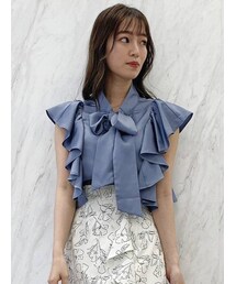 dazzlin | ラッフルサテンボウタイブラウス(シャツ/ブラウス)