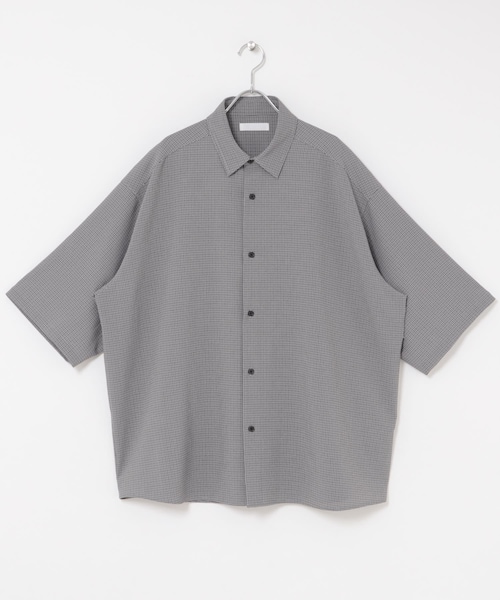 SENSE OF PLACE by URBAN RESEARCH（センスオブプレイスバイアーバンリサーチ）の「マイクロチェックエクストラルーズショートスリーブシャツ（シャツ/ブラウス・メンズ・BLACK/BROWN/GREEN/NAVY/WHITE・M/L）」の7枚目の写真
