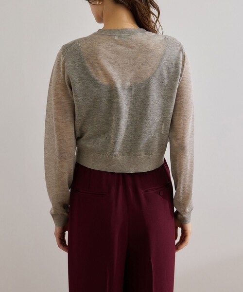 ROPE'(ロペ)の「【洗える】LEVITAクルーネックシアーカーディガン(カーディガン/ボレロ・レディース・ブラック/ベージュ系・F)」の9枚目の写真