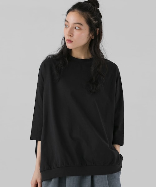 EKAL（エカル）の「『UR TECH ひやサラクール』ドロップショルダーTシャツ（Tシャツ/カットソー・レディース・ホワイト/ブラック/ネイビー・One）」の2枚目の写真
