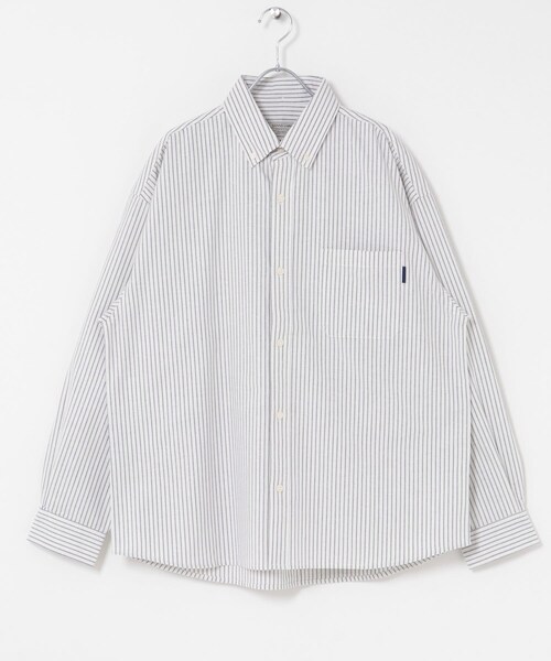 URBAN RESEARCH Sonny Label（アーバンリサーチサニーレーベル）の「抗菌オックスボタンダウンオーバーシャツ（シャツ/ブラウス・メンズ・オフ/サックス/オフストライプ・M/L/XL）」の12枚目の写真
