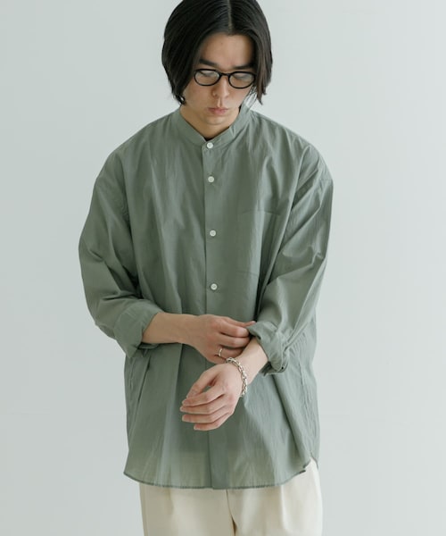 URBAN RESEARCH（アーバンリサーチ）の「C/Nエアーワッシャーシャツ（シャツ/ブラウス・メンズ・S/GREEN/GRAY/ASH/NAVY・M/L）」の2枚目の写真