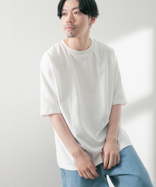 ITEMS URBANRESEARCH(アイテムズ アーバンリサーチ)の「USAコットン オーバーサイズTシャツ(Tシャツ/カットソー・メンズ・GRN/OFF/BLK/BLU/YEL・M/L)」の8枚目の写真