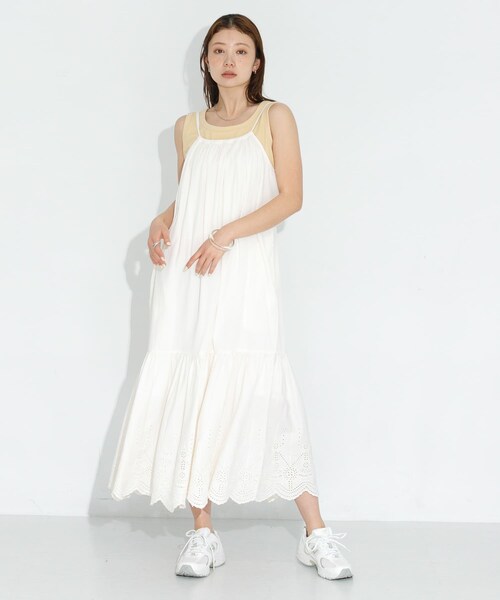 URBAN RESEARCH Sonny Label（アーバンリサーチサニーレーベル）の「シフリーコットンキャミワンピース（ワンピース・レディース・ブラウン/ブラック/オフ・FREE）」の9枚目の写真