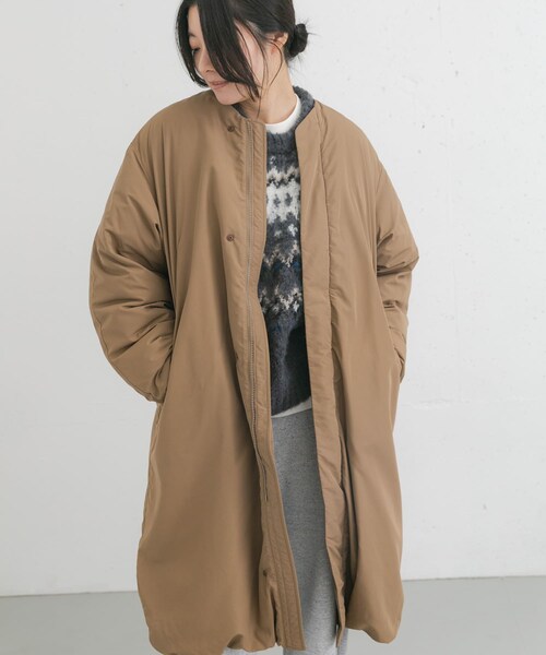 EKAL（エカル）の「『UR TECH』中綿 ノーカラーコート（その他アウター・レディース・ダークブラウン/モカ/チャコール・one）」の18枚目の写真