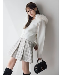 dazzlin | 【WEB限定】フェイクファーニットフーディ(パーカー)