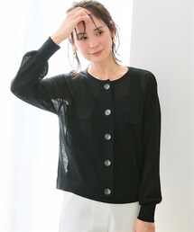 7days Life Styling | 【ひんやり接触冷感】ポケットシアーニットカーディガン（毛玉になりにくい・洗濯機OK）＜大きいサイズ有＞(カーディガン/ボレロ)