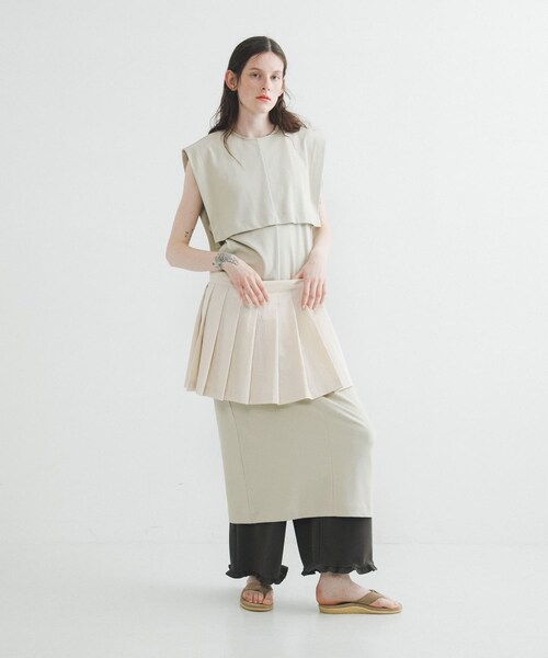 LAATO（ラート）の「layered one piece（ワンピース・レディース・インク/スチール/クリーム・FREE）」の5枚目の写真