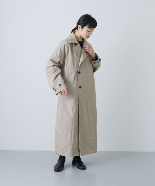 かぐれ（カグレ）の「コットンナイロンオーバートレンチコート（ステンカラーコート・レディース・BLACK/BEIGE・FREE）」の22枚目の写真