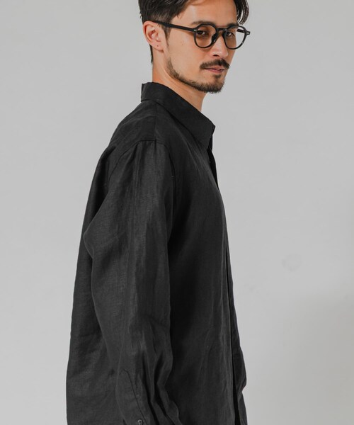 URBAN RESEARCH（アーバンリサーチ）の「LINEN REGULAR SHIRTS（シャツ/ブラウス・メンズ・BLACK/BEIGE/NAVY/SAX・M/L）」の8枚目の写真