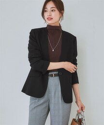 7days Life Styling | 【レディーススーツ】セットアップ対応ノーカラージャケット（上下別売・多機能360°ストレッチ素材シリーズ）(スーツジャケット)