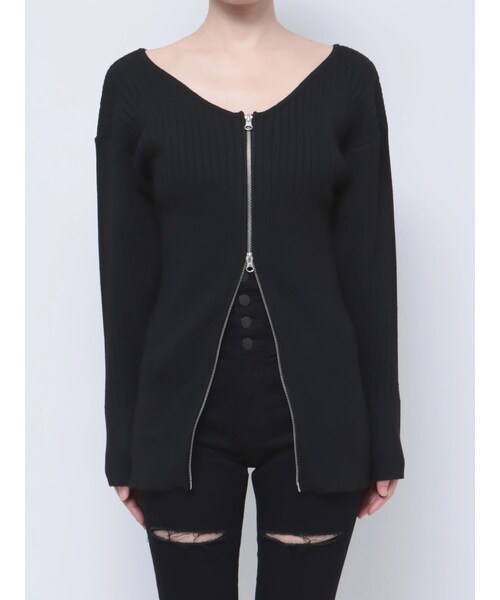 EMODA（エモダ）の「レースエッジフィットリブトップ（その他トップス・レディース・ブラック/グレー/アイボリー・F）」の9枚目の写真