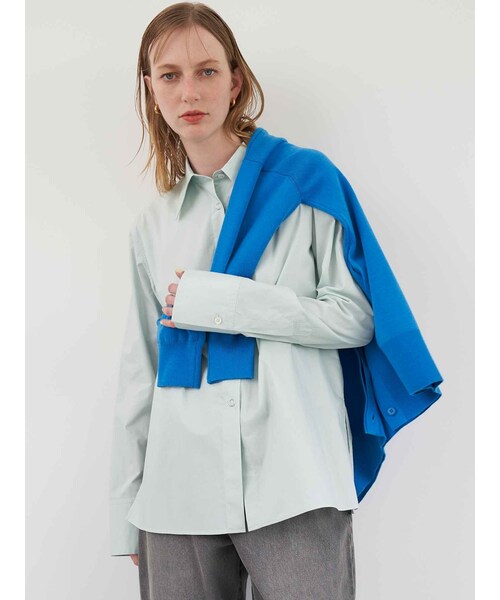 ELENDEEK（エレンディーク）の「RING DOT SH（シャツ/ブラウス・レディース・オフホワイト/ブラック/ライトグリーン・F）」の4枚目の写真