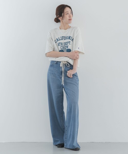 URBAN RESEARCH Sonny Label（アーバンリサーチサニーレーベル）の「リヨセルコットンドロストワイドデニム（デニムパンツ・レディース・インディゴ/ライトインディゴ・34/36/38）」の9枚目の写真