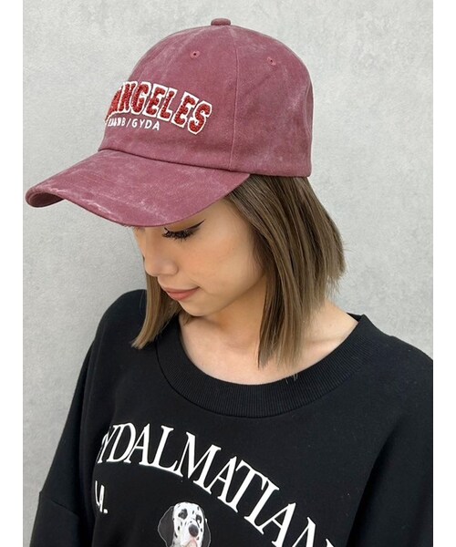 GYDA（ジェイダ）の「LOSANGELESサガラ刺繍CAP（キャップ・レディース・ボルドー/ベージュ・F）」の2枚目の写真