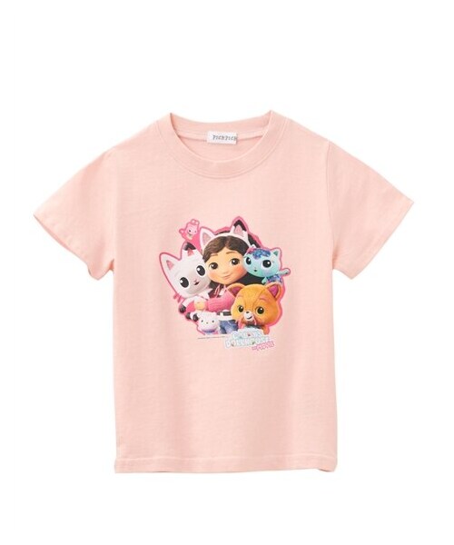 nissen（ニッセン）の「【ギャビーのドールハウス】半袖プリントTシャツ（女の子）（Tシャツ/カットソー・キッズ・黒/ピンク・100/110/120）」の2枚目の写真