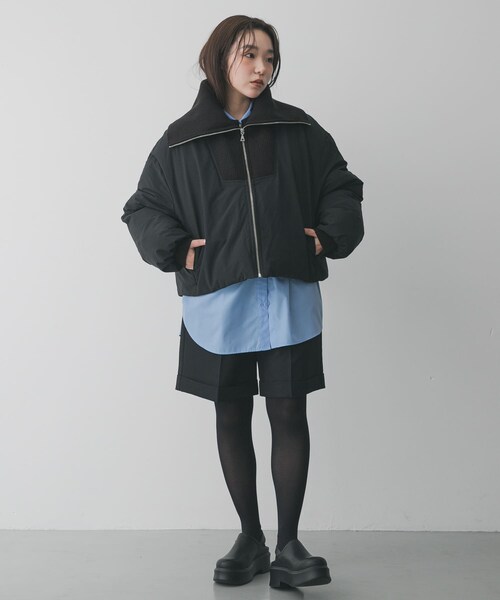 SENSE OF PLACE by URBAN RESEARCH(センスオブプレイスバイアーバンリサーチ)の「ビッグカラーショートパフジャケット(その他アウター・レディース・GREIGE/BLACK/KHAKI・One)」の7枚目の写真