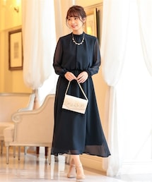 nissen | 【結婚式・パーティードレス】後ろリボンデザインロングワンピースドレス<大きいサイズ有>(フォーマルスーツ/小物)