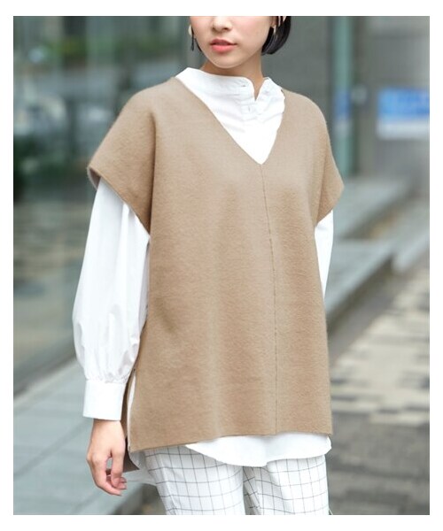 nissen（ニッセン）の「大きいサイズ  Vネックゆるシルエットベスト（ベスト・レディース・トープ/セージグリーン/黒・L~LL相当/3L~4L相当/5L~6L相当/8L相当/10L相当）」の11枚目の写真