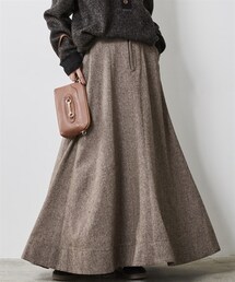 CHIC STYLE | 大きいサイズツイードフレアマキシスカートシックスタイル(スカート)