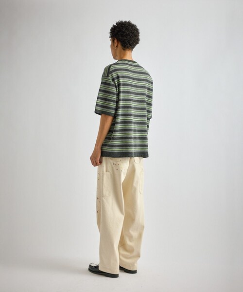 Saturdays NYC(サタデーズ ニューヨークシティ )の「Pacho Stripe Knit Top(Tシャツ/カットソー・レディース・ブラック系/パープル・L/M/S/XL)」の16枚目の写真