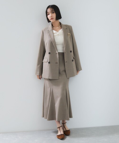 VIS(ビス)の「ツイストテレコカットソー(Tシャツ/カットソー・レディース・チャコール/オフホワイト/ダークブラウン・F)」の5枚目の写真