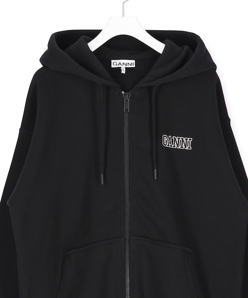 トップス GANNI OVERSIZED ZIP HOODIE adam et rope ADAM ET ROPÉ FEMME(アダム エ ロペ ファム) / 【GANNI