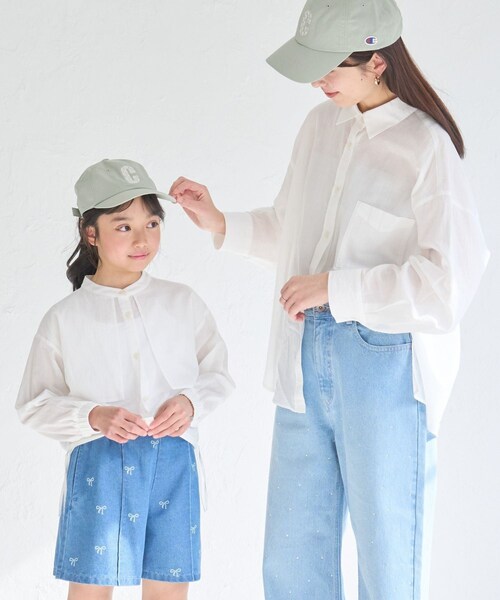 ROPE' PICNIC（ロペピクニック）の「【KIDS/キッズ】【Champion/チャンピオン別注】フラワーロゴキャップ/リンクコーデ（キャップ・キッズ・ブラック/ブルー系・F）」の8枚目の写真
