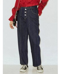 jouetie | ハイウエストボタンフライパンツ(デニムパンツ)