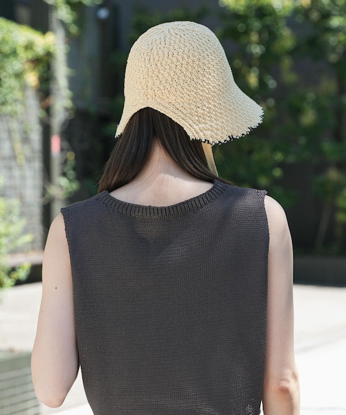 SENSE OF PLACE by URBAN RESEARCH（センスオブプレイスバイアーバンリサーチ）の「ボンネットベルハット（ハット・レディース・IVORY/BLACK・one）」の6枚目の写真
