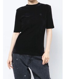 CALNAMUR | TULLE FLOCKING EMB TOPS/チュールフロッキングエンブロイダリートップス(Tシャツ/カットソー)