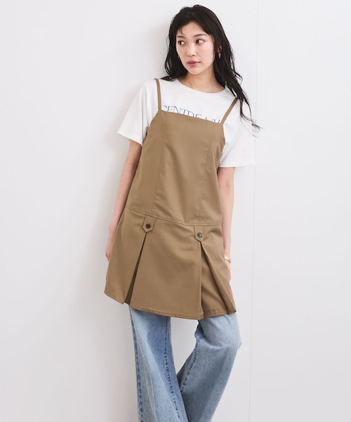 VIS（ビス）の「キャミソールミニワンピース（ワンピース・レディース・ライトグレー/カーキ・M/S）」の8枚目の写真