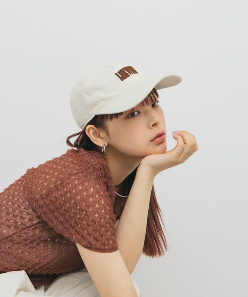 KBF（ケイビーエフ）の「プランプチェーンステッチCAP（キャップ・レディース・IVORY/BROWN/GREEN・one）」の4枚目の写真