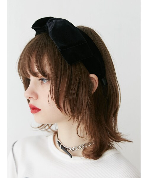 jouetie（ジュエティ）の「BIGリボンカチューシャ（カチューシャ・レディース・アイボリー/ブラック/グリーン・F/9）」の11枚目の写真