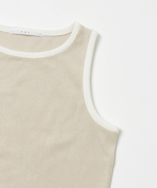 KBF（ケイビーエフ）の「バイカラーパイルタンク（タンクトップ・レディース・BEIGE/BROWN/CHARCOAL・One）」の11枚目の写真