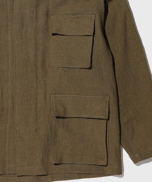 ADAM ET ROPE'（アダムエロペ）の「【blurhmsROOTSTOCK/ブラームスルーツストック】Ramie Linen Wool Swedish BDU Jacket（その他アウター・メンズ・ブラック/カーキ・2/3/4）」の13枚目の写真