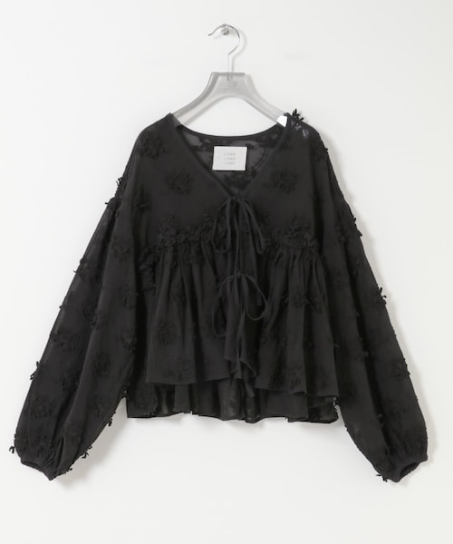 URBAN RESEARCH(アーバンリサーチ)の「crinkle crinkle crinkle 3D EMBROIDERY BOLERO(シャツ/ブラウス・レディース・WHITE/BLACK・Free)」の2枚目の写真