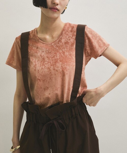 ADAM ET ROPE'（アダムエロペ）の「クラッシュベロアTシャツ（Tシャツ/カットソー・レディース・オフホワイト/ダークブラウン/モスグリーン/ブルー系/ピンク・F）」の17枚目の写真