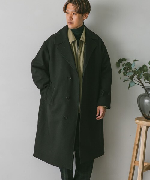 URBAN RESEARCH DOORS(アーバンリサーチドアーズ)の「JAPAN FABRICオーバーチェスターコート(チェスターコート・メンズ・GREEN/GREIGE/BROWN/D.NAVY/BLACK・M/L/XL)」の11枚目の写真
