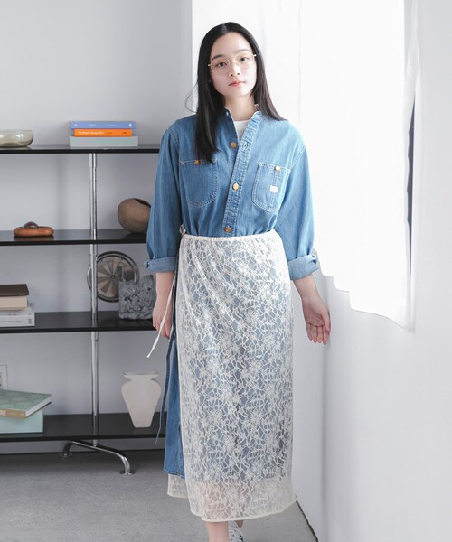 URBAN RESEARCH DOORS（アーバンリサーチドアーズ）の「『別注』Lee×DOORS　WORK SHIRTS ONE-PIECE（ワンピース・レディース・BLUE/NAVY・One）」の19枚目の写真
