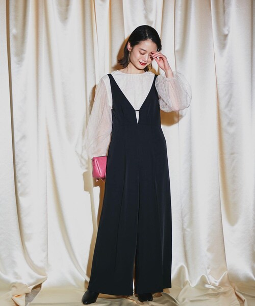 URBAN RESEARCH ROSSO（アーバンリサーチロッソ）の「ワイドパンツデザインオールインワン（サロペット/オーバーオール・レディース・BLACK/BEIGE・36/38）」の9枚目の写真