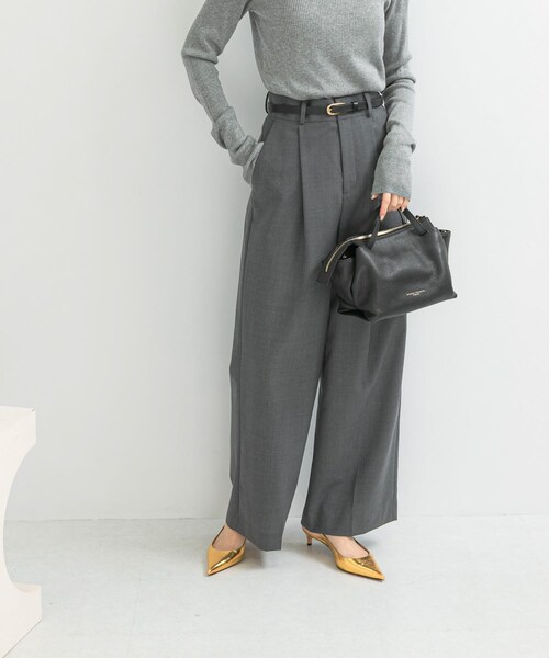 URBAN RESEARCH ROSSO（アーバンリサーチロッソ）の「ウール混防シワハイウエストワイドスラックス（その他パンツ・レディース・L/BEIGE/GRAY/STLYPE・34/36/38/TALL）」の6枚目の写真