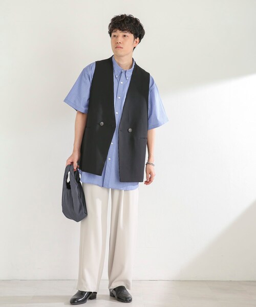SENSE OF PLACE by URBAN RESEARCH(センスオブプレイスバイアーバンリサーチ)の「ダブルテーラードベスト(ベスト・メンズ・BLACK/GREEN/L.KHAKI/BLUE/OLIVE・M/L)」の17枚目の写真