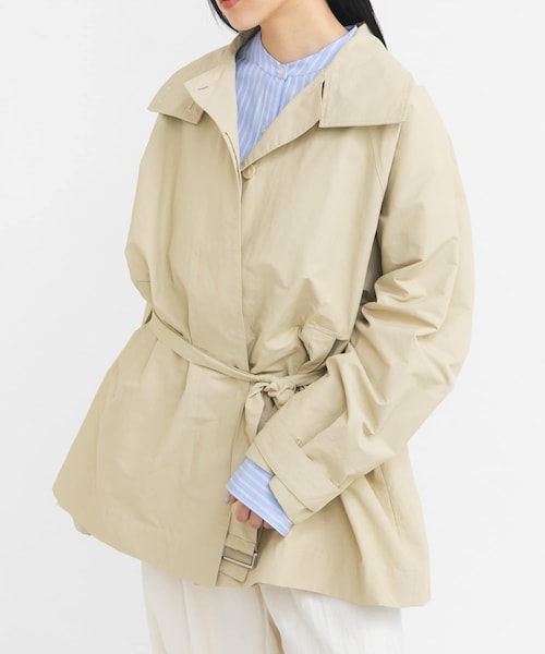 KBF（ケイビーエフ）の「テントラインBIGミドルコート（テーラードジャケット・レディース・BEIGE/BROWN/NAVY・One）」の2枚目の写真